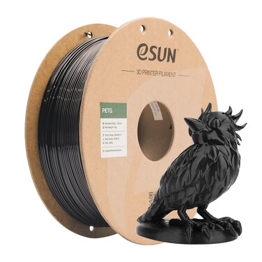 eSUN PETG Filament 1.75mm, 3D Printing Filament 1kg Spool(2.2lbs), 3D Filament 1.75mm Dimensional Accuracy +/- 0.03mm,Fit Most FDM Printers(Solid Black)
