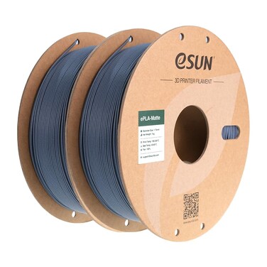eSUN Matte PLA Filament 1.75mm, Matte 3D Printer PLA Filament, 1KG per Spool, 2 Spools 3D Printing Filament for 3D Printers, Dark Grey