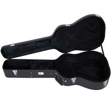 Gearlux Dreadnought Acoustic Guitar Hardshell Case with Accessory Compartment - Black