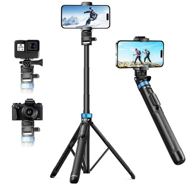 UBeesize 72" Phone Tripod - Tripod for iPhone &amp; Selfie Stick with Phone Holder &amp; Remote - Upgraded, Stable &amp; Portable Stand for iPhone 16/15/14, Android, Cameras &amp; Action Cams