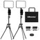 2 Pack LED Video Light Kit, UBeesize Photography Lighting, 13" Studio Lights with 65" Tripod Stand and Phone Holders, Podcast Lighting for Video Recording, Make up, Live Streaming, Tiktok, YouTube