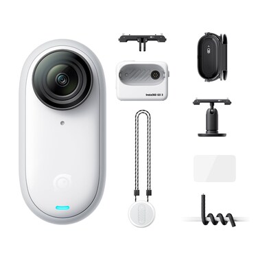 Insta360 GO3 128GB - Creator Kit Vlogging Camera for Creators, Vloggers, Mini Action Camera with Flip Touchscreen, Light and Portable, Hands-Free POV, Mount Anywhere, Stabilization, Remote Preview