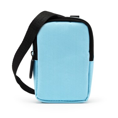 Zink Soft Camera Case Small Instant Print Camera &amp; Printer Bag w/Photo Paper Pocket, Zipper Closure &amp; Crossbody Shoulder Strap (Blue) for Kodak, Lifeprint, Polaroid, HP, Canon, Fujifilm