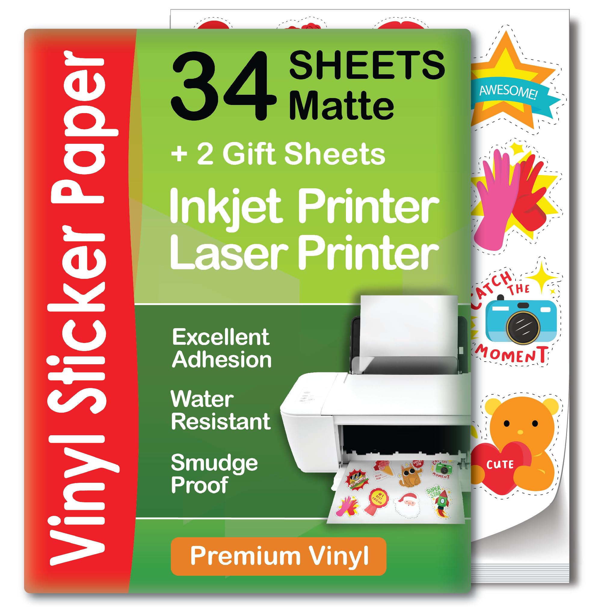 أجوديو Agodeo Printable Vinyl Sticker Paper 34 SHEETS