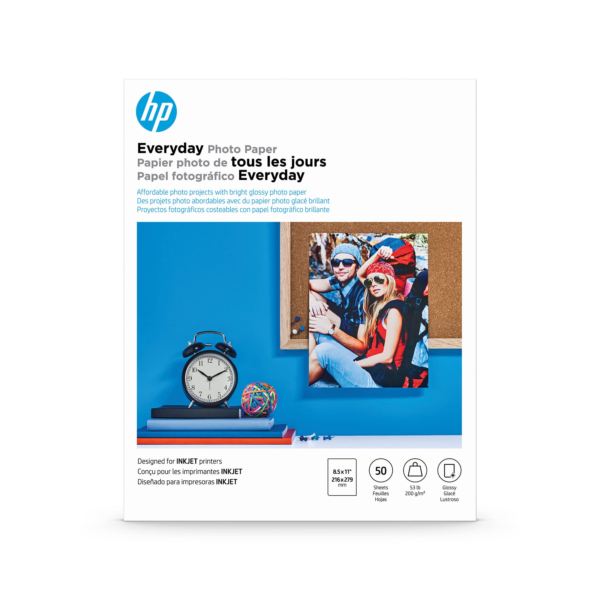 hp Hp Everyday Photo Paper Glossy 8 5x11 In 50 Sheets 8.5x11in