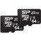 Silicon Power Elite 64GB microSDXC 2-Pack MicroSD Memory Card with Adapter for Nintendo-Switch, Wyze Cam