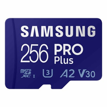 SAMSUNG PRO Plus microSD Memory Card + Adapter, 256GB microSDXC, Up to 180 MB/s, Full HD &amp; 4K UHD, UHS I, C10, U3, V30, A2, for Android Smartphones, Tablets, GoPRO, and DJI Drone (MB MD256SA/AM)