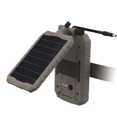 Stealth Cam Durable Sol-Pak Solar Battery Pack, 12V Solar Power Panel, Rechargeable Battery &amp; 10ft Insulated Cable, Compatible with All Wireless/Cellular Trail Cameras - 5000 mAh