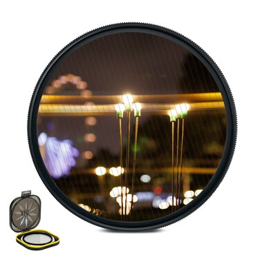 49mm Gold Streak Filter with Moisture-Proof Filter Case,Anamorphic Light Flare Effect Lens Filter for Night Photography Cinematic Video,Multicoating,Water-Resistant,Anti-Scratch,Anti-Fingerprint