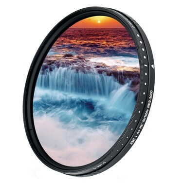 JJC 49mm ND Filter ND2-2000 VND Variable Neutral Density Fader for Canon EOS R100 R50 R10 with RF-S 18-45mm Kit Lens,for Canon EOS M50 M6 Mark II M5 M200 with EF-M 15-45mm Kit Lens &amp; Other 49mm Lenses