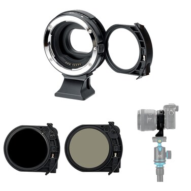 JJC EF-EOS M Drop-in Filter Mount Adapter with Variable Neutral Density ND and Circular Polarizing CPL Filter, Auto Focus Lens Converter for Canon EF/EF-S Mount Lens to EOS M50 M6 Mark II M5 M200 M100