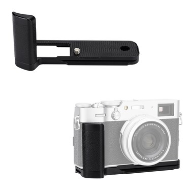 X100VI Metal Hand Grip, Secure Handle L Bracket for Fuji Fujifilm X100VI Camera,Anti-Slip Pads Design, Arca Swiss Quick Release Plate, Extra 1/4"-20 Tripod Hole &amp; Hand Strap Hole, Black Color