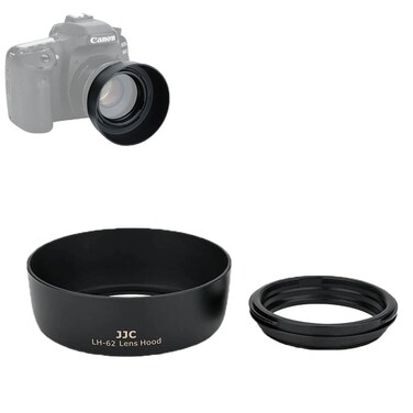 JJC Camera Lens Hood Shade Fits for Canon EF 50mm f/1.8 II Replaces Canon ES-62 Hood Reverse Attaching ABS -Black