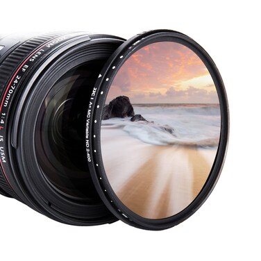 JJC 82mm Variable Neutral Density Filter ND2 to ND400, Slim Fader ND Filter for Canon EF 24-70mm f/2.8, EF 16-35mm f/2.8, Sony FE 16-35mm f/2.8, Nikon 24-70mm f/2.8 &amp; More with 82mm Thread