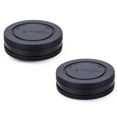 2 Pack JJC E-Mount Body Cap &amp; Rear Lens Cap Kit for Sony A6000 A6100 A6300 A6400 A6500 A6600 A6700 A5100 A7C A7CR A7 IV III II A7R V IV III II A7S III II A1 A9 III FX3 FX30 &amp; More Sony Camera &amp; Lens