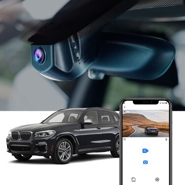 Fitcamx 4K Dash Cam Suitable for BMW F Chassis (Model B) 1 2 3 4 5 7 Series X1 X2 X3 X4 X5 X6 X7, OEM Style, 2160P UHD Video, Built-in WiFi &amp; APP, Loop Recording, G-Sensor, Easy to Set, 64GB Card