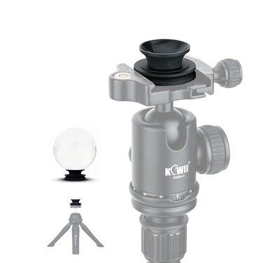 KIWIFOTOS Crystal Lens Ball Stand for 50mm-100mm Diameter Glass Sphere, Suction Mount 1/4"-20 Female Thread Arca Swiss Type Plate Design (Aluminium Alloy+Silica Gel)