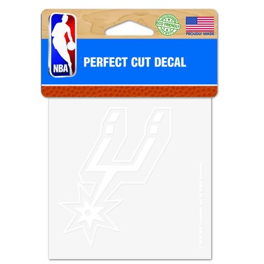 Wincraft NBA San Antonio Spurs 4x4 Perfect Cut White Decal, One Size, Team Color