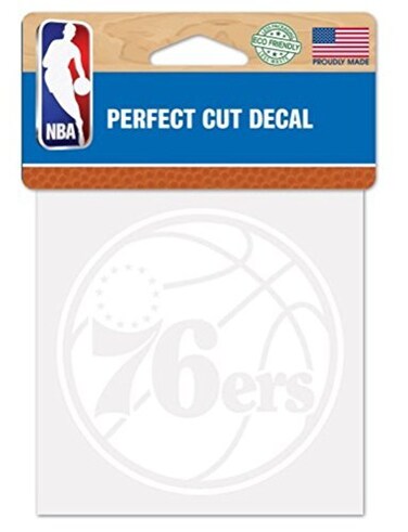 NBA Philadelphia 76ers Logo 4" x 4" inch Outdoor White Decal
