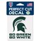 NCAA Michigan State University Spartans 4 x 4 inch Go Green Go White Perfect Cut Decal