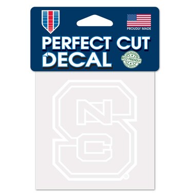 NCAA North Carolina State Wolfpack 4x4 Perfect Cut White Decal, One Size, Team Color