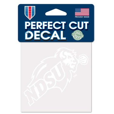 WinCraft NCAA North Dakota State NDSU Bison 4"x4" inch White Decal Sticker