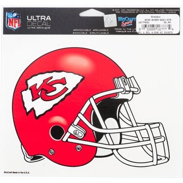 NFL Kansas City Chiefs 16777031 Multi-Use Colored Decal, 5" x 6