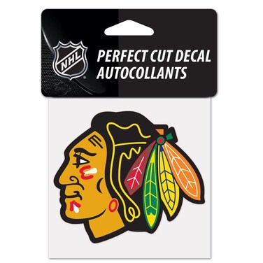 Wincraft NHL Chicago Blackhawks 21863010 Perfect Cut Color Decal, 4' x 4', Black