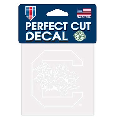 Wincraft NCAA South Carolina Fighting Gamecocks 4x4 Perfect Cut White Decal, One Size, Team Color