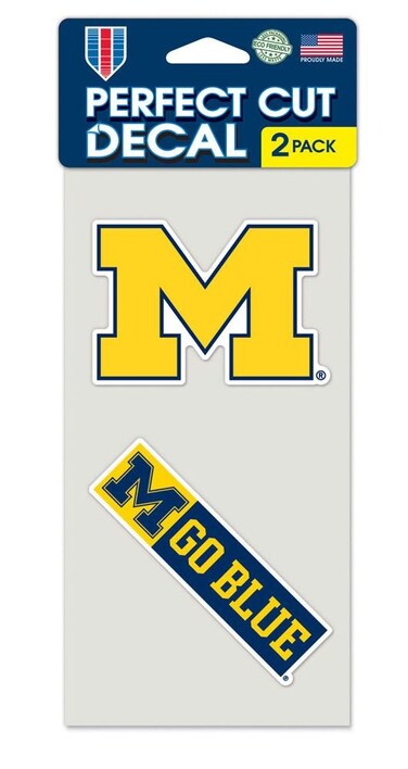 Wincraft NCAA University of Michigan Perfect Cut Decal (Set of 2), 4" x 4