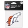 Wincraft NFL Denver Broncos 63044011 Perfect Cut Color Decal, 4" x 4", Black
