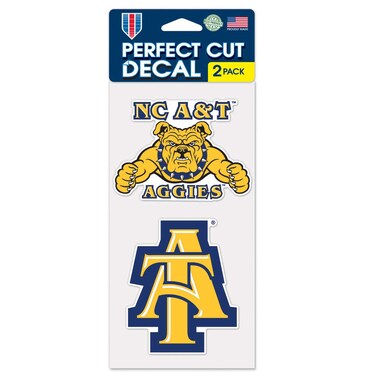 Wincraft North Carolina A&amp;T Aggies 4"x8" Die Cut Decal (Two - 4"x4" Decals)