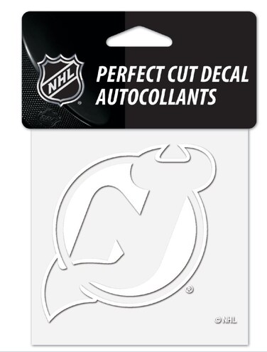 NHL New Jersey Devils 4"x4" inch White Decal Sticker
