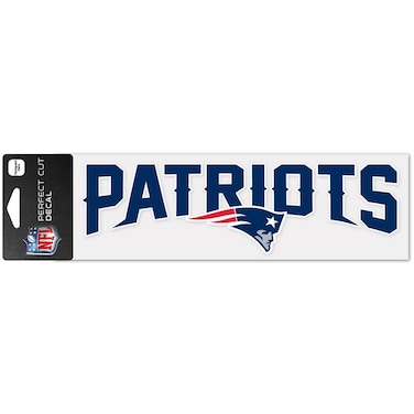 WinCraft New England Patriots 3" x 10" Logo &amp; Name Perfect Cut Decal