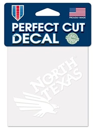 NCAA University of North Texas Mean Green Logo 4" x 4" inch Outdoor White Decal