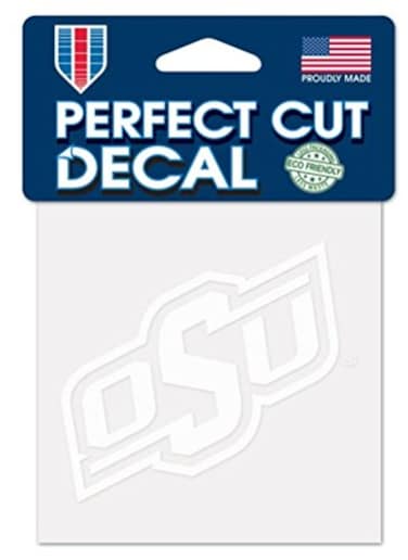 WinCraft NCAA Oklahoma State University Cowboys 4" x 4" inch Outdoor White Decal