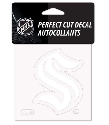 WinCraft NHL Seattle Kraken Logo 4" x 4" inch Outdoor White Vinyl Decal
