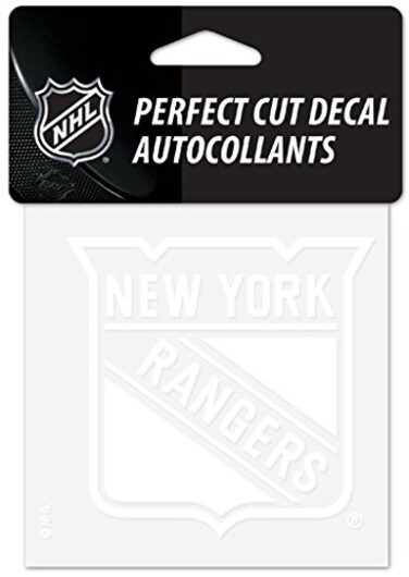 WinCraft NHL New York Rangers Logo 4" x 4" inch Outdoor White Decal