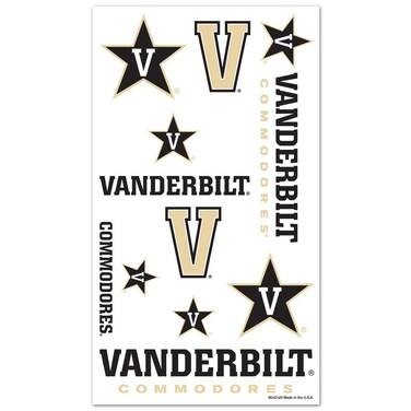 WinCraft Vanderbilt Commodores Official NCAA 4 inch x 7 inch Temporary Tattoos by 843944