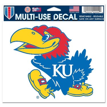 Wincraft NCAA University of Kansas Multi-Use Colored Decal, 5" x 6