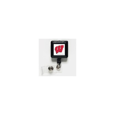 NCAA University of Wisconsin Retractable Badge Holder, Black