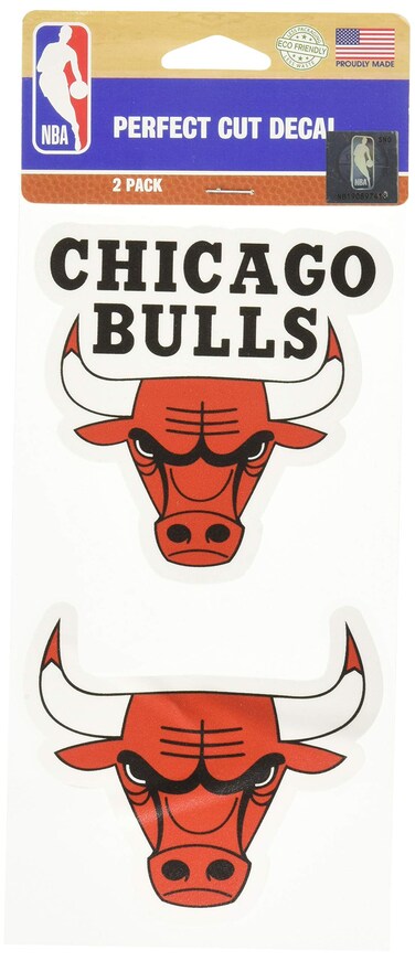 Wincraft NBA Chicago Bulls Perfect Cut Decal (Set of 2), 4" x 4", Black