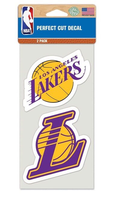 Wincraft NBA Los Angeles Lakers Perfect Cut Decal (Set of 2), 4" x 4
