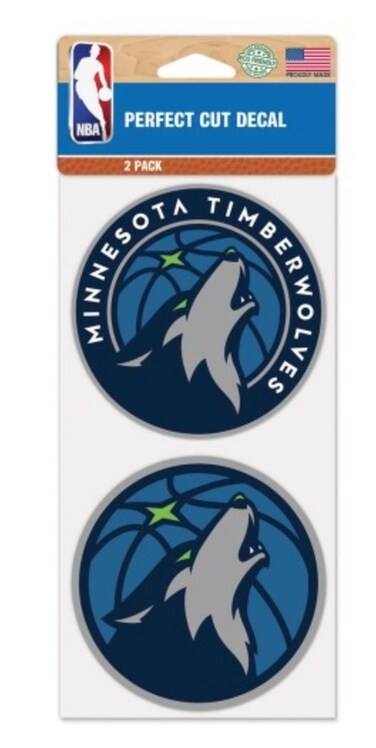 WinCraft NBA Minnesota Timberwolves Logo 4" x 8" inch Outdoor Color Decal Set
