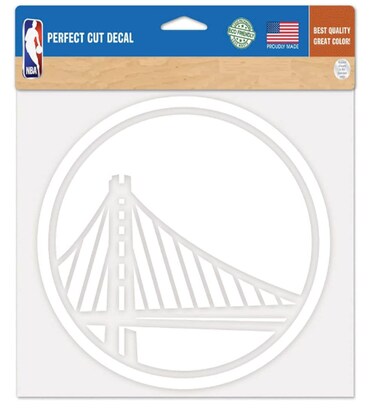 NBA Golden State Warriors Perfect Cut White Decal, 8 x 8", Multicolor