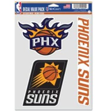 Wincraft NBA Phoenix Suns Decal Multi Use Fan 3 Pack, Team Colors, One Size