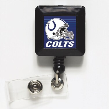 Indianapolis Colts Official NFL 1 inch x 1 inch Retractable Badge Holder Key Chain Keychain by Wincraft