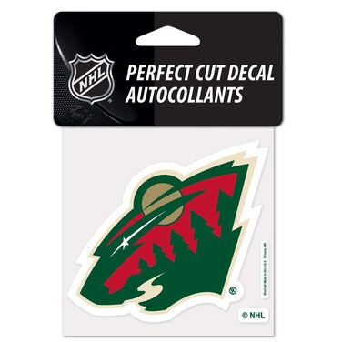 Wincraft NHL Minnesota Wild 02159013 Perfect Cut Color Decal, 4" x 4", Black