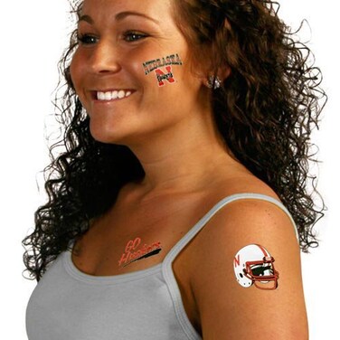 WinCraft NCAA University of Nebraska Tattoos, Black