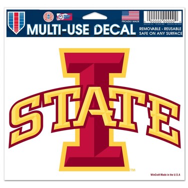 Wincraft NCAA Iowa State University Multi-Use Colored Decal, 5" x 6